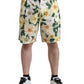 Multicolor Floral Print Denim Bermuda Shorts