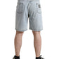 Multicolor Floral Print Denim Bermuda Shorts