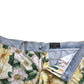 Multicolor Floral Print Denim Bermuda Shorts