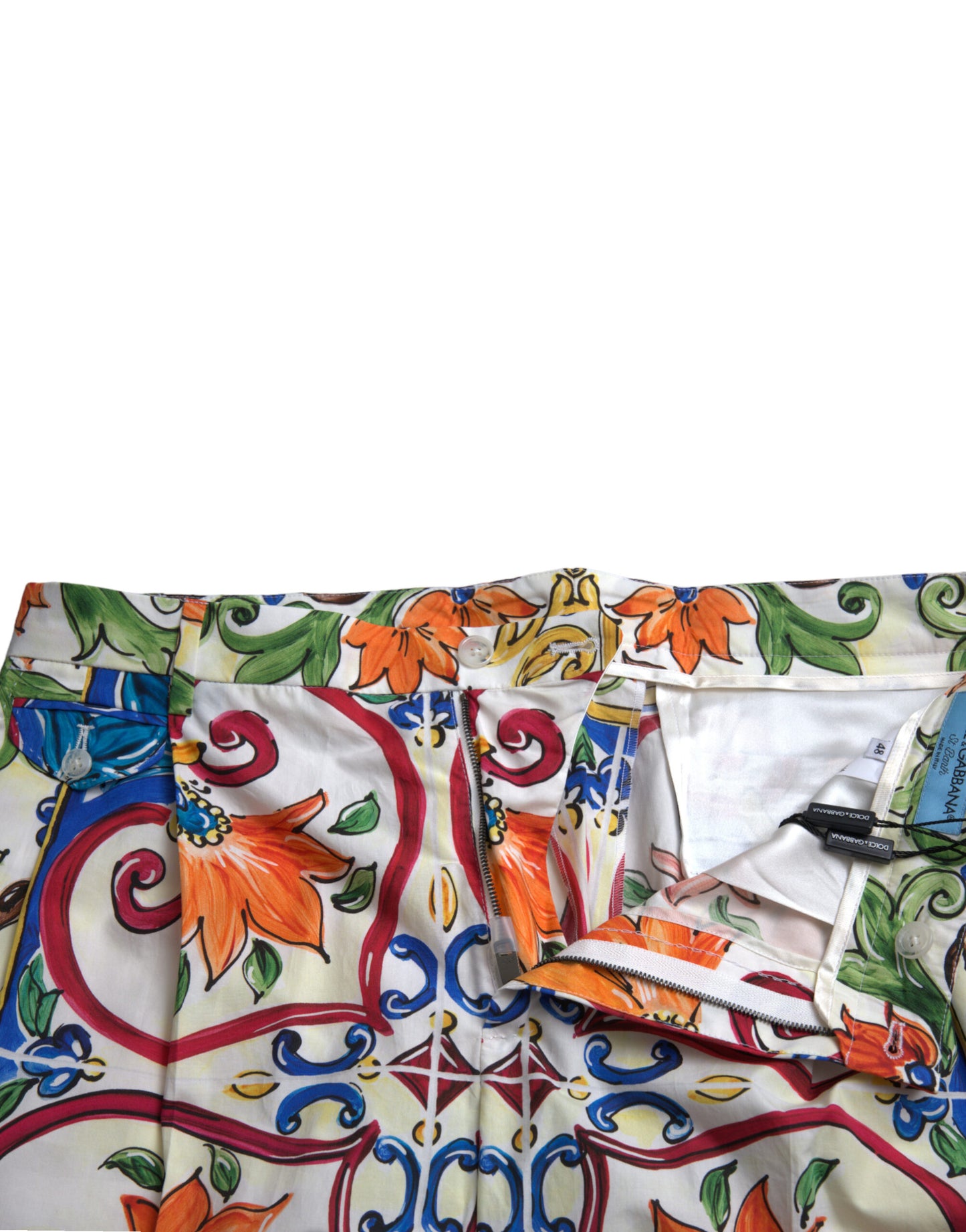 Multicolor Majolica Print Men Bermuda Shorts