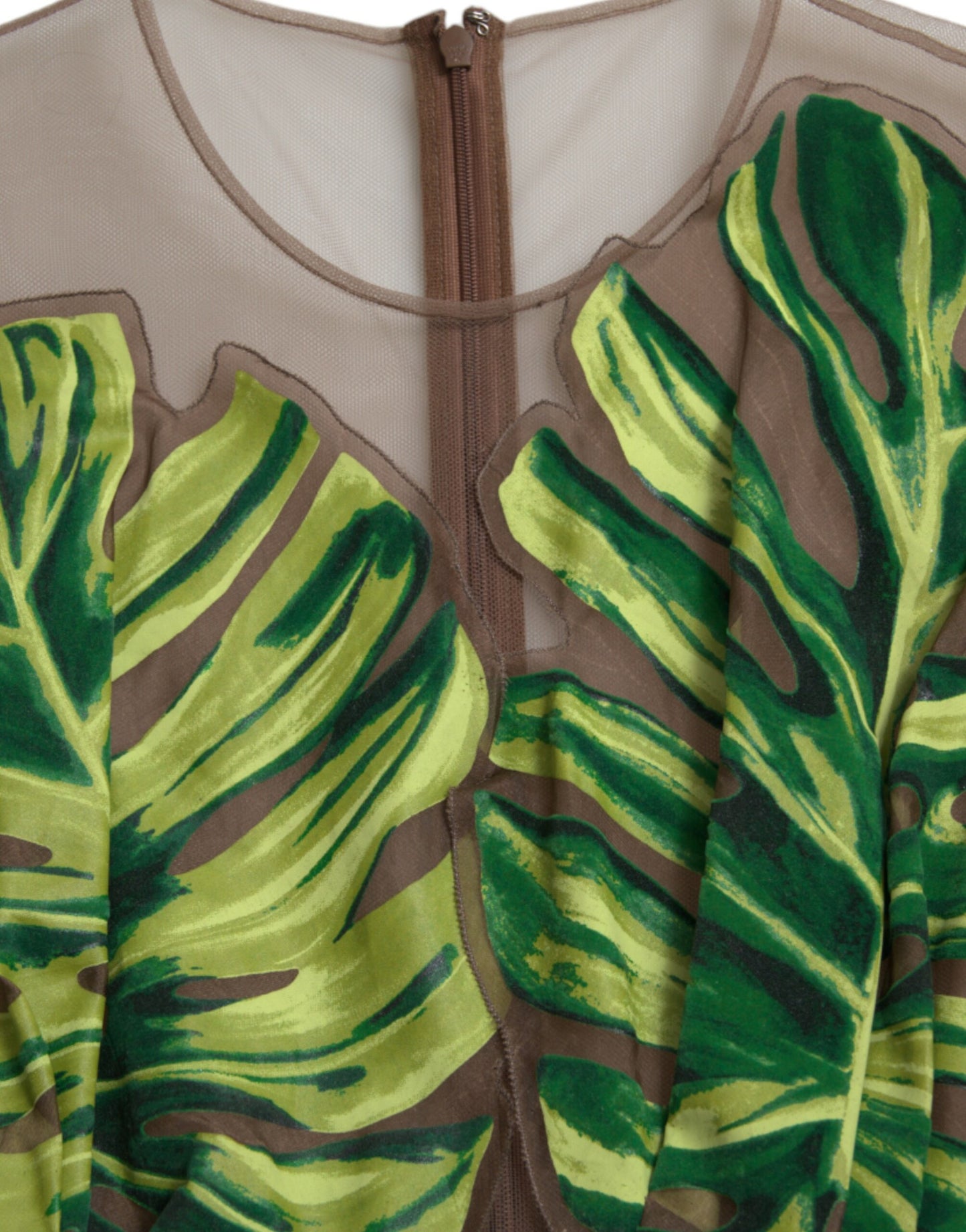 Green Banana Leaf Sleeveless Long Maxi Dress