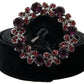 Elegant Black Crystal Embellished Leather Belt