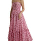 Pink Polka Dots A-line Strapless Gown Dress