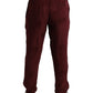 Maroon Crown Pattern Silk Pajama Pants