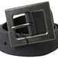 Black Leather #DGFAMLY Square Buckle Belt
