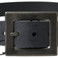 Black Leather #DGFAMLY Square Buckle Belt