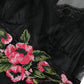 Black Floral Embroidery Mesh Tulle Gown Dress