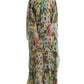 Multicolor Floral Silk Kaftan Maxi Dress
