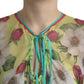 Multicolor Floral Silk Kaftan Maxi Dress
