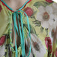 Multicolor Floral Silk Kaftan Maxi Dress