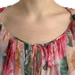 Multicolor Floral Silk Tiered Long Maxi Dress