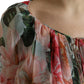 Multicolor Floral Silk Tiered Long Maxi Dress