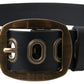 Sleek Italian Leather Belt with Metal Buckle
