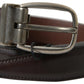 Elegant Leather Belt with Metal Buckle