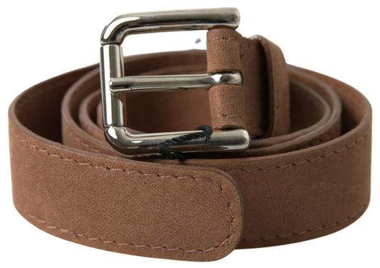 Elegant Leather Belt with Metal Buckle