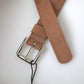 Elegant Leather Belt with Metal Buckle
