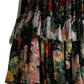 Multicolor Floral Chiffon Tiered Maxi Dress