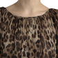 Brown Leopard Silk Kaftan Fringes Maxi Dress