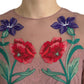 Rose Gold Floral Embroidery Long Maxi Dress