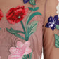 Rose Gold Floral Embroidery Long Maxi Dress