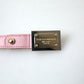 Chic Pink Leather Belt with Engraved Buckle