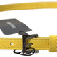 Yellow Lambskin Leather Metal Buckle Belt