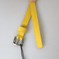 Yellow Lambskin Leather Metal Buckle Belt