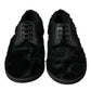 Black Fur Leather Lace Up Derby Dress Shoes