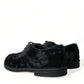 Black Fur Leather Lace Up Derby Dress Shoes
