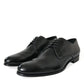 Black Leather Lace Up Men Dress Derby Shoes