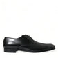 Black Leather Lace Up Men Dress Derby Shoes