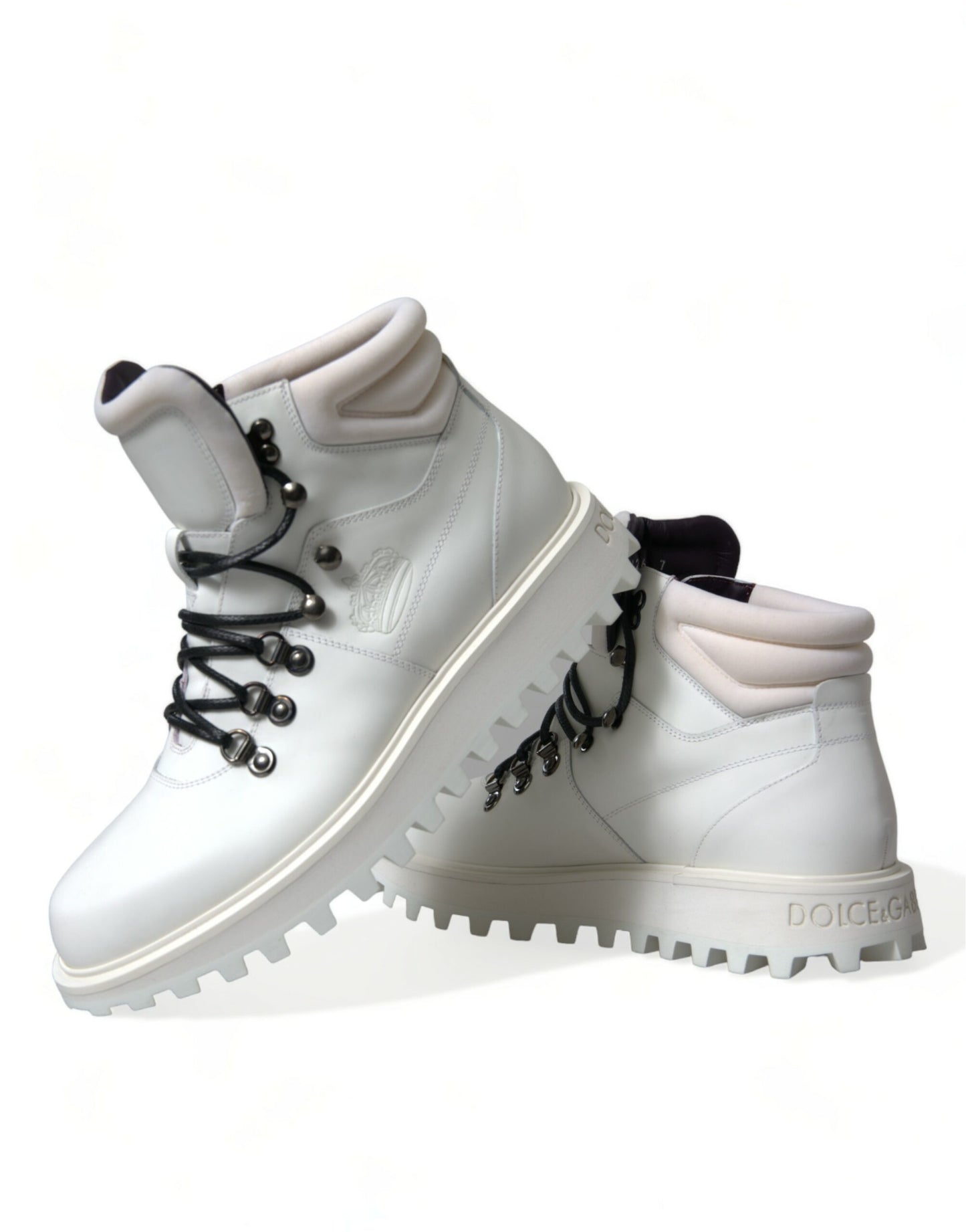 White Vulcano Trekking Ankle Boots Shoes