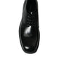 Black White Leather Lace Up Derby Dress Shoes