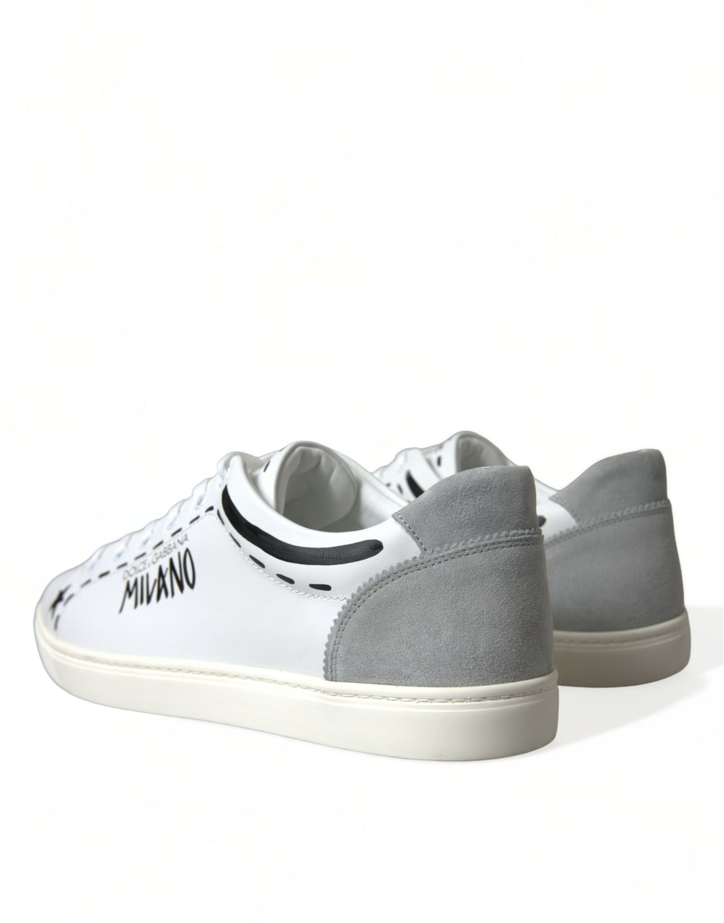 White Gray Leather LOVE Milano Sneakers Shoes