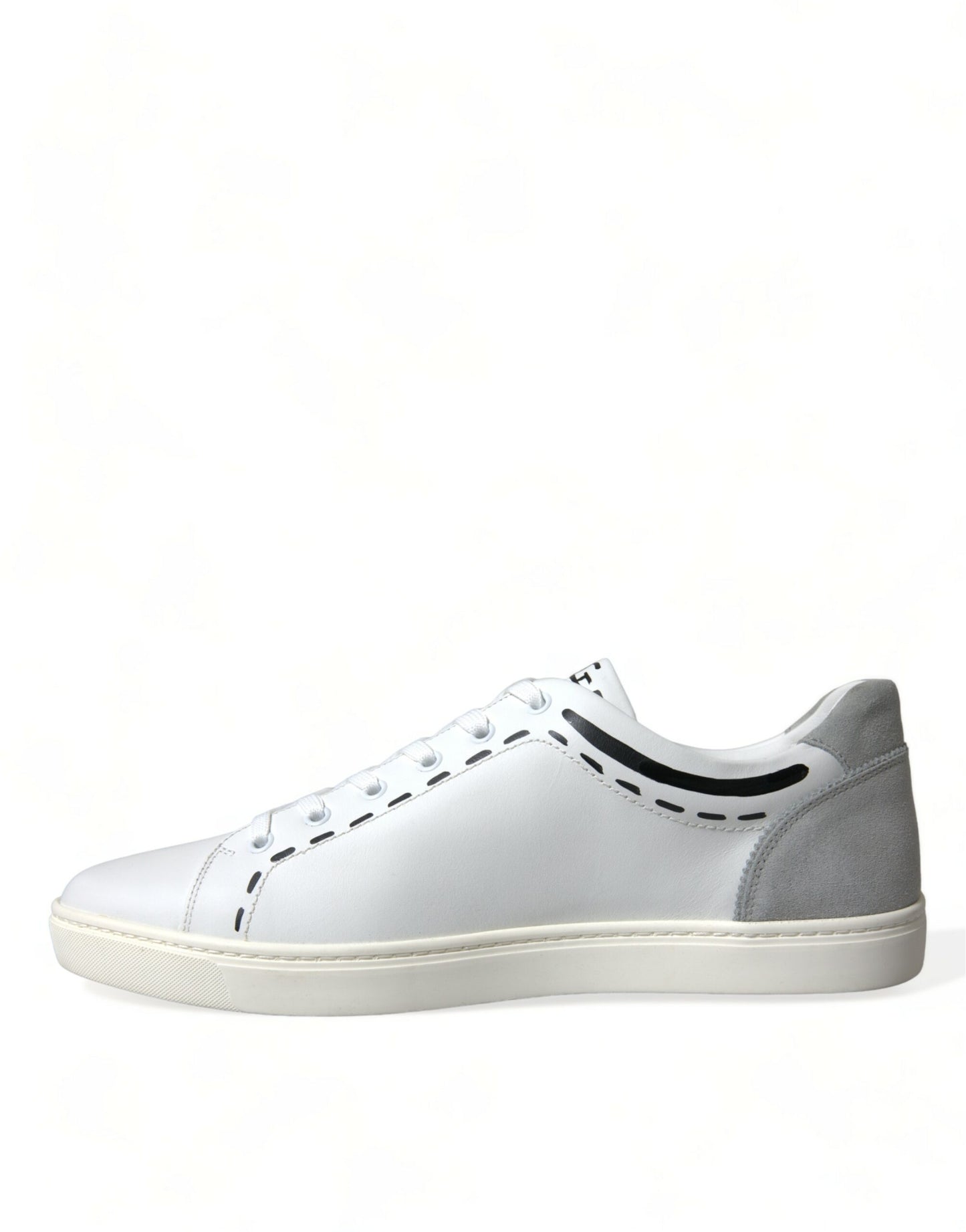 White Gray Leather LOVE Milano Sneakers Shoes