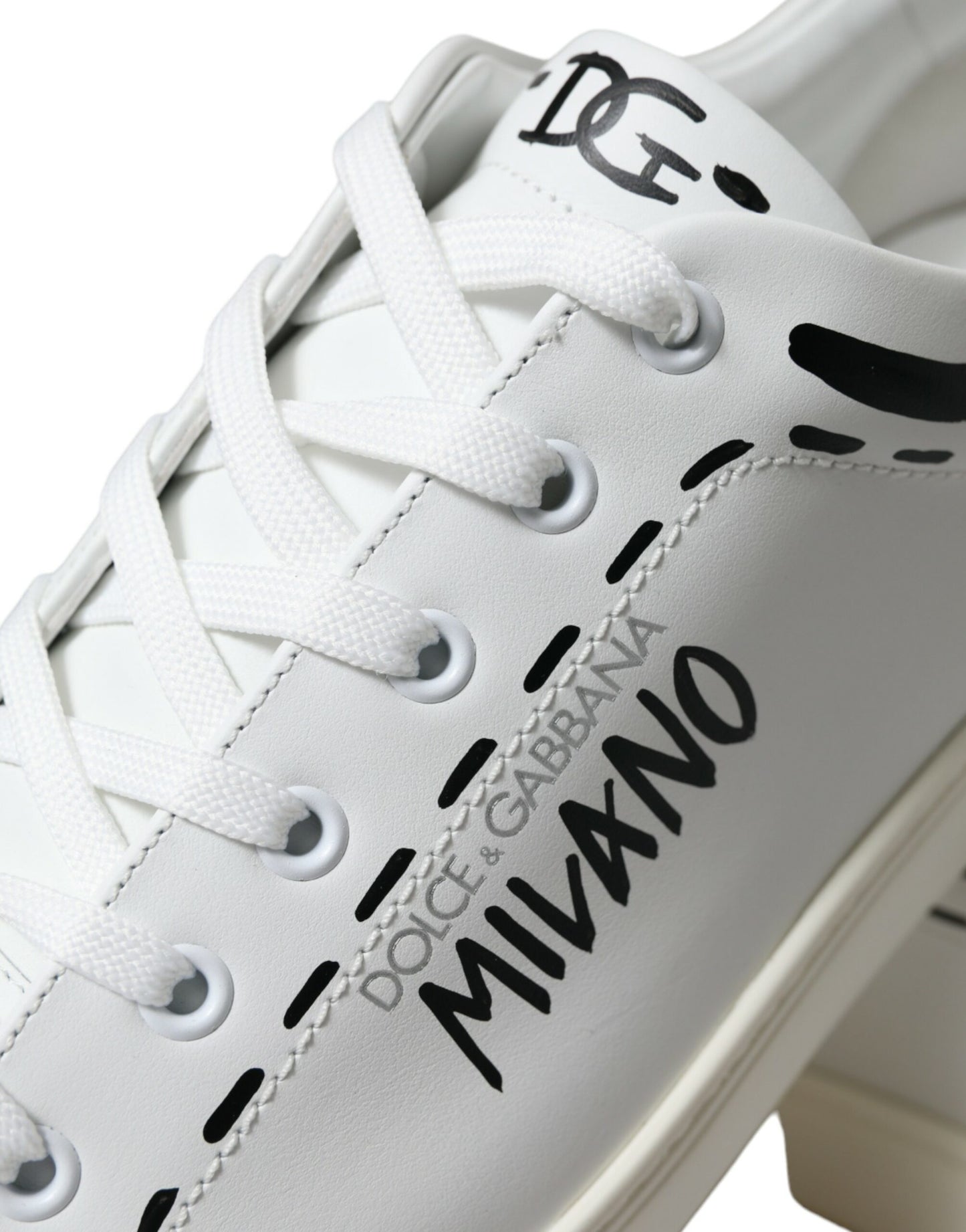 White Gray Leather LOVE Milano Sneakers Shoes