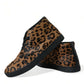 Brown Leopard Pony Hair Leather Sneakers Shoes