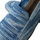 Blue Raffia Slip On Loafers Casual Shoes