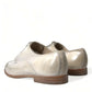 White Distressed Leather Derby Dress Shoes