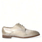 White Distressed Leather Derby Dress Shoes