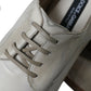 White Distressed Leather Derby Dress Shoes