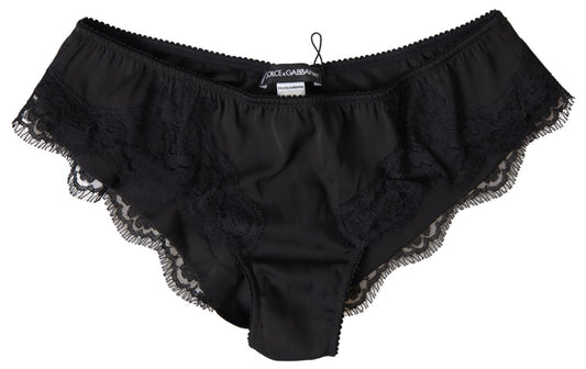 Elegant Black Silk Blend Panties