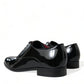 Black Calfskin Leather Derby Dress Shoes