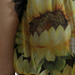 Black Sunflower A-line Pleated Maxi Dress