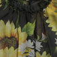 Black Sunflower A-line Pleated Maxi Dress