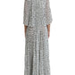 White Polka Dot A-line Pleated Maxi Dress
