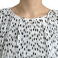 White Polka Dot A-line Pleated Maxi Dress