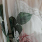 White Rose Print A-line Pleated Maxi Dress