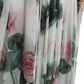 White Rose Print A-line Pleated Maxi Dress