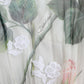 White Rose Print A-line Pleated Maxi Dress
